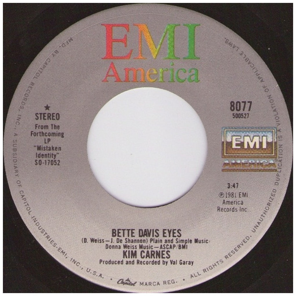 KIM CARNES - BETTE DAVIS EYES | 7" SINGLE USADO