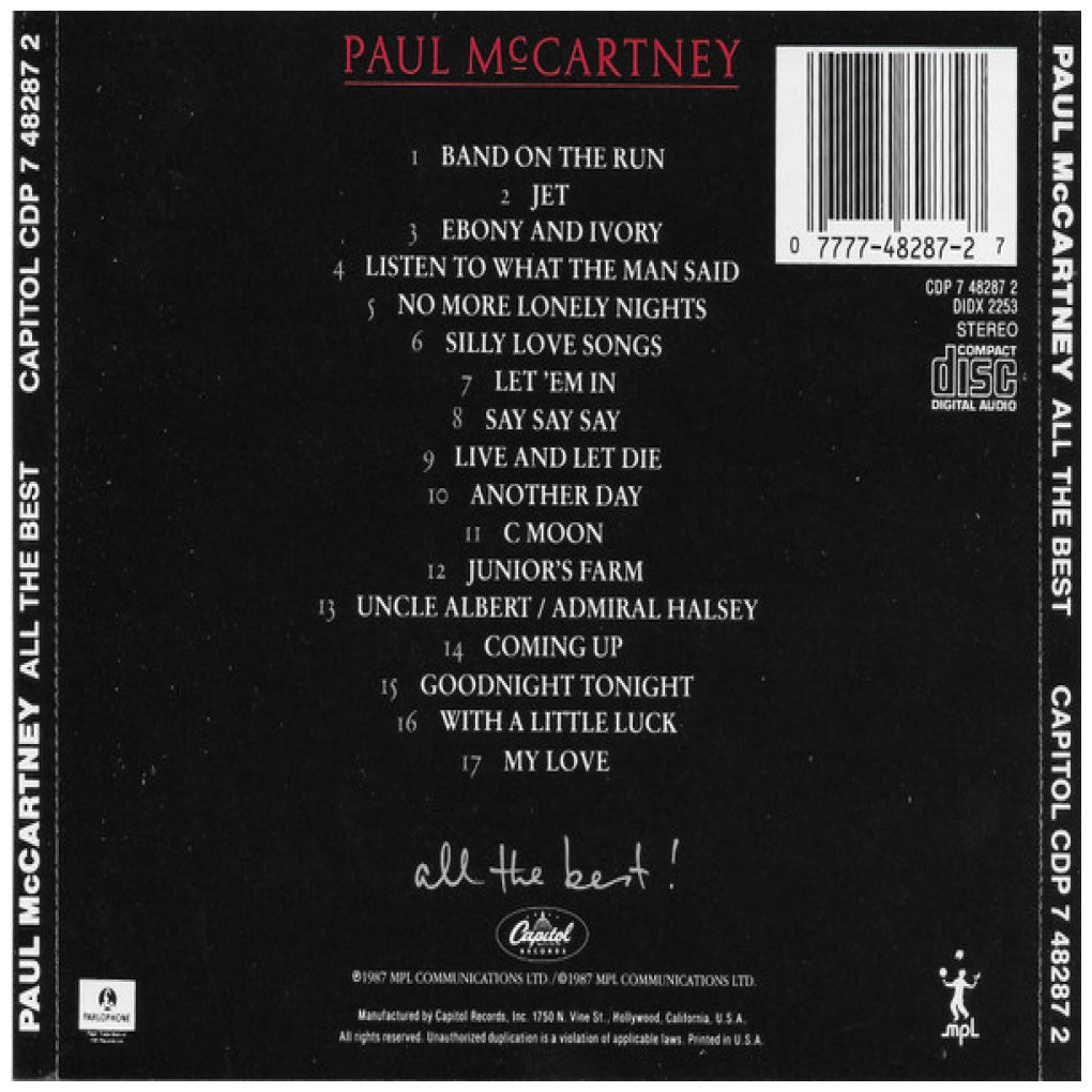 PAUL McCARTNEY - ALL THE BEST | CD