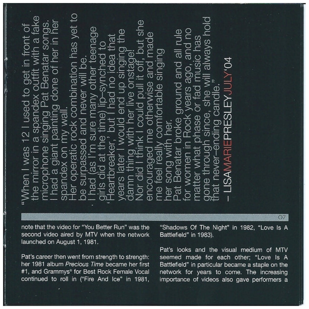 PAT BENATAR - GREATEST HITS | CD USADO