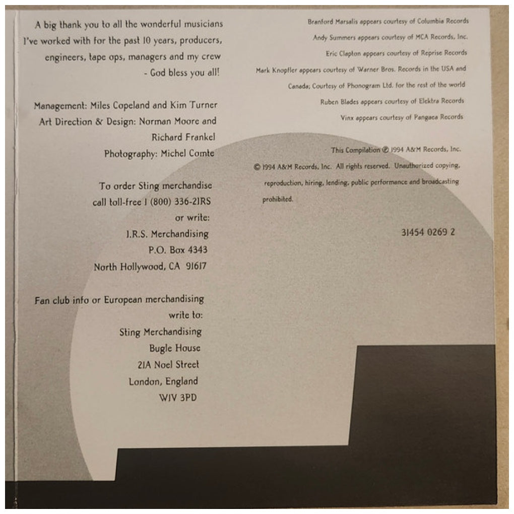 STING - FIELDS OF GOLD: THE BEST | CD USADO