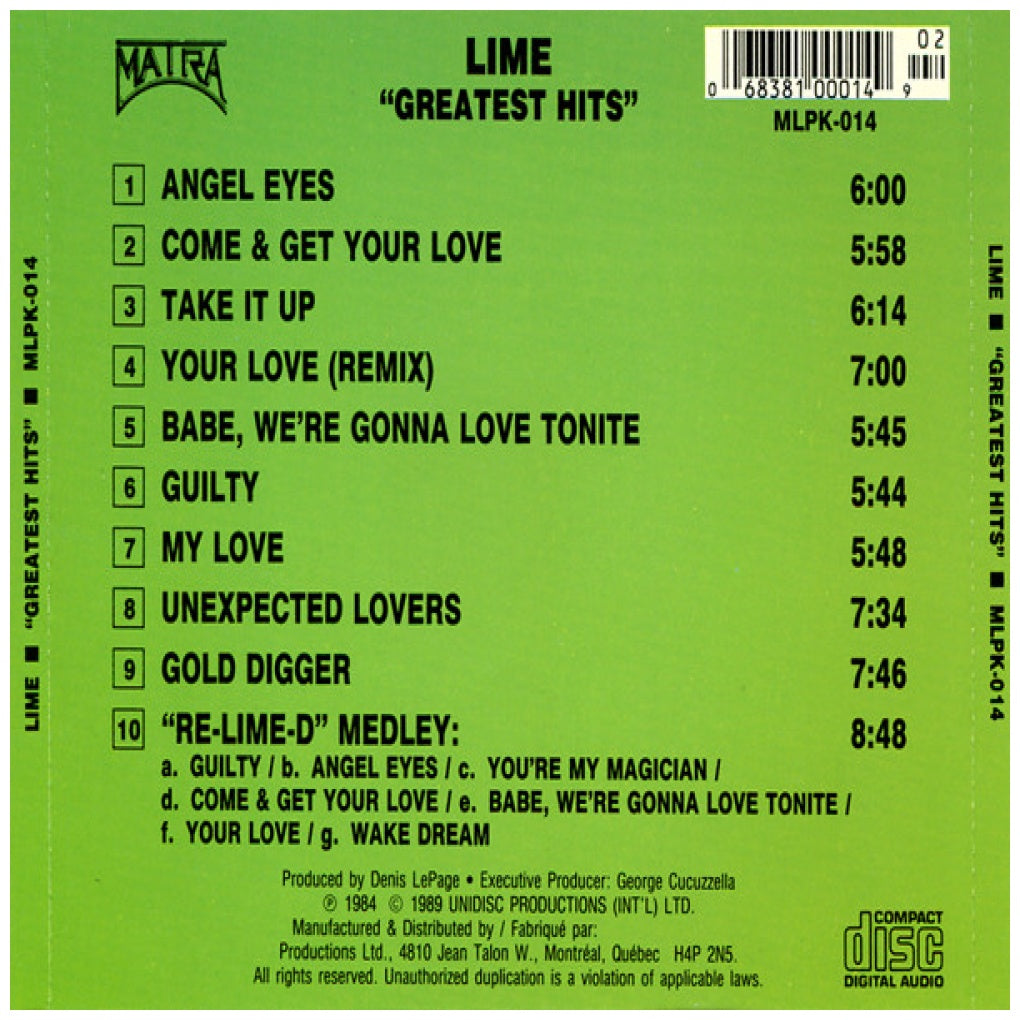 LIME - GREATEST HITS | CD USADO