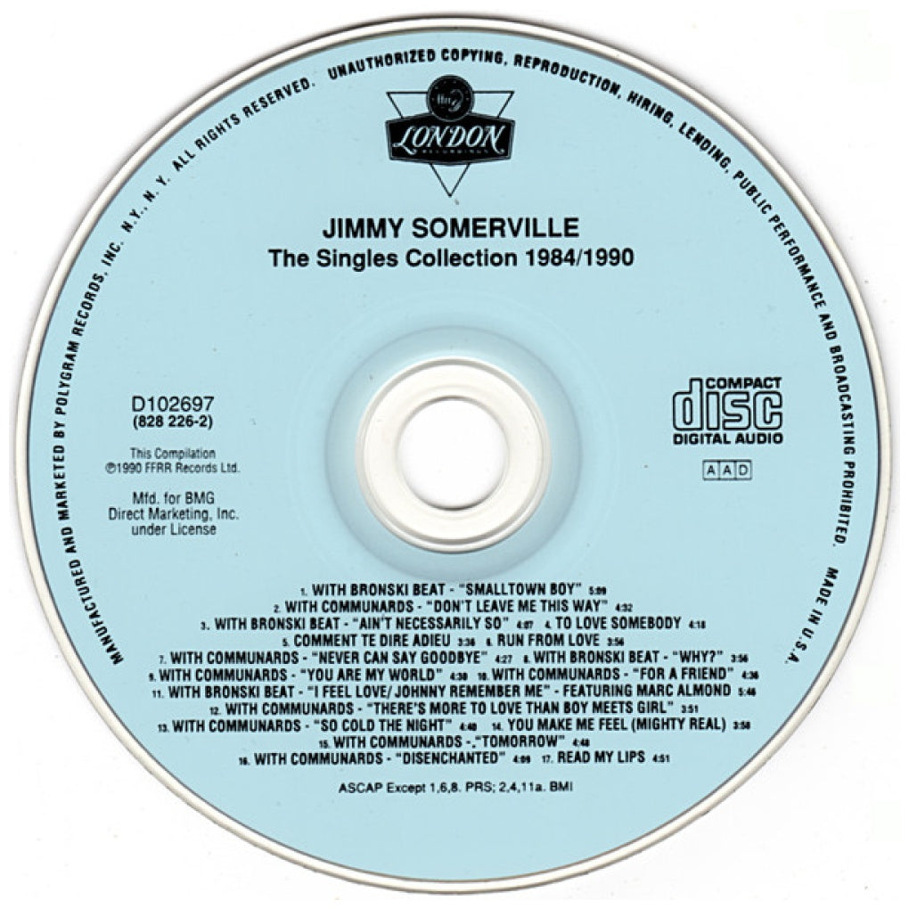 JIMMY SOMERVILLE feat. BRONSKI BEAT AND THE COMMUNARDS - THE SINGLES COLLECTION 1984-1990 | CD USADO