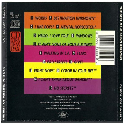 MISSING PERSONS - THE BEST | CD USADO