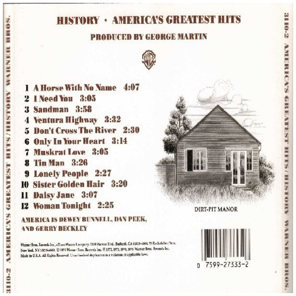AMERICA - HISTORY: GREATEST HITS | CD USADO
