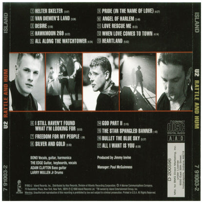 U2  - RATTLE AND HUM | CD USADO