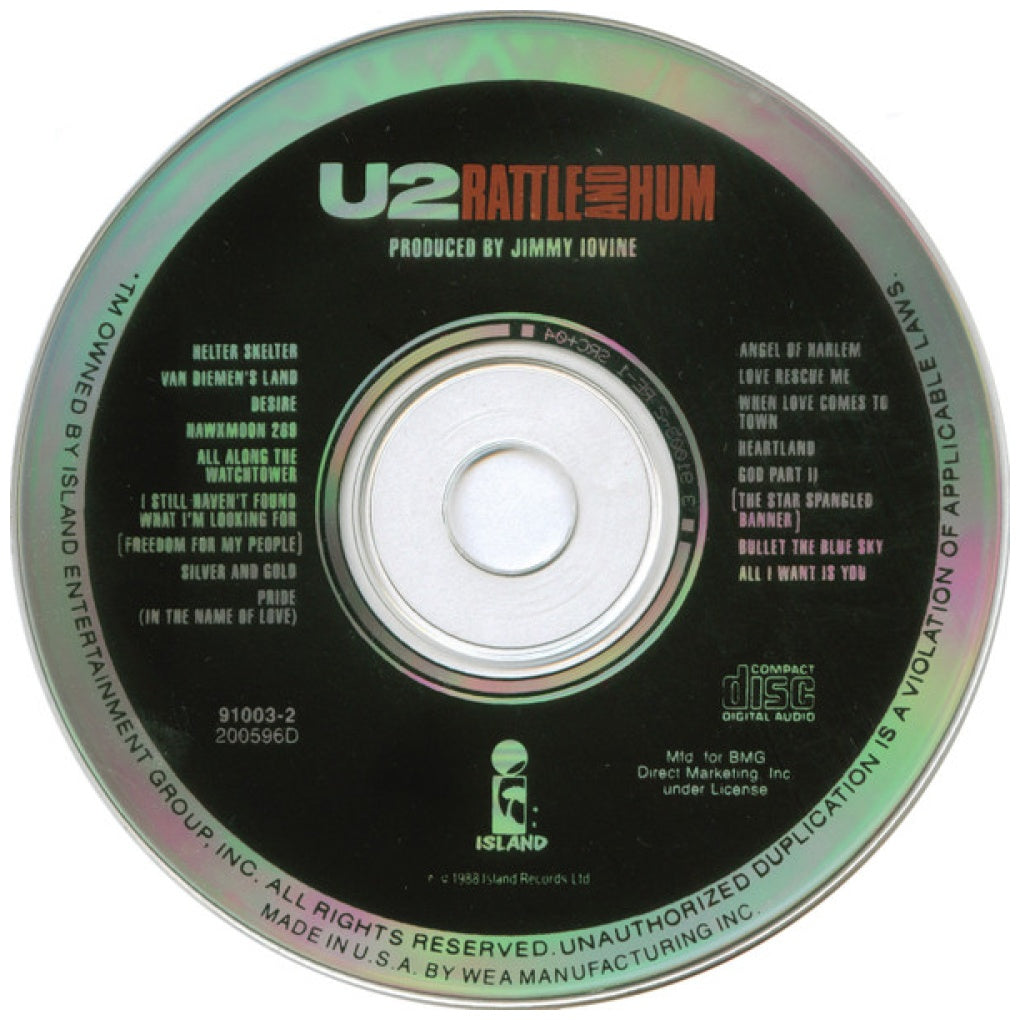 U2  - RATTLE AND HUM | CD USADO