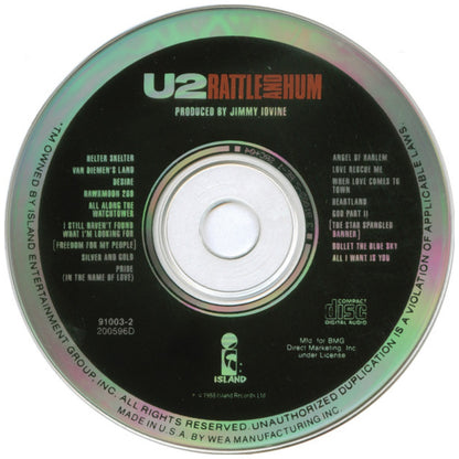 U2  - RATTLE AND HUM | CD USADO