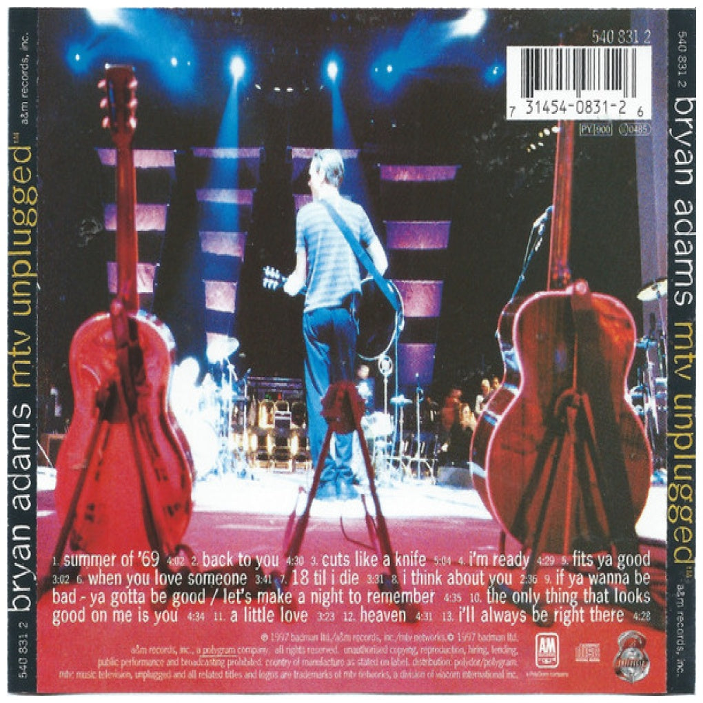 BRYAN ADAMS - MTV UNPLUGGED | CD USADO