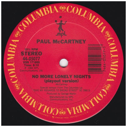 PAUL McCARTNEY - NO MORE LONELY NIGHTS (EXTENDED VERSION) | 12" MAXI SINGLE VINILO USADO