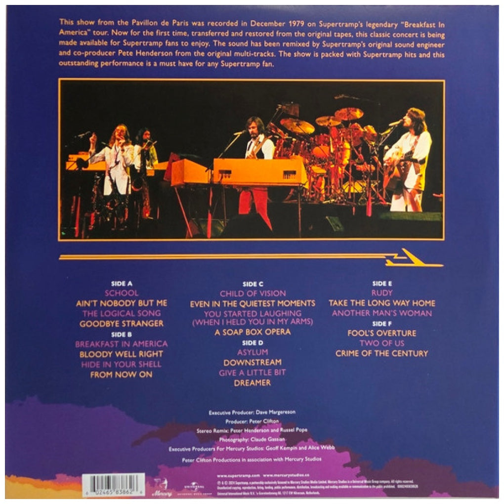 SUPERTRAMP - LIVE IN PARIS '79 (3LP) (2025) | VINILO