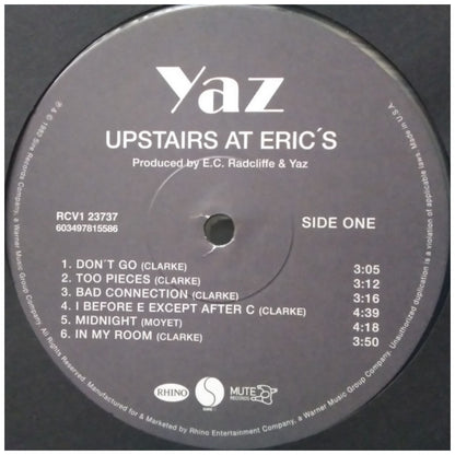 YAZOO - UPSTAIRS AT ERIC'S (ULTRA CLEAR VINYL) (2025) | VINILO