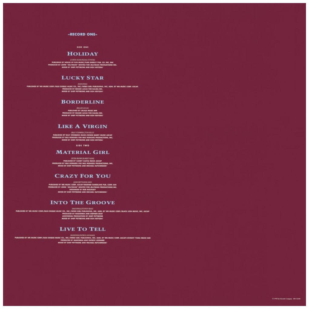 MADONNA - INMACULATE COLLECTION (2LP) | VINILO
