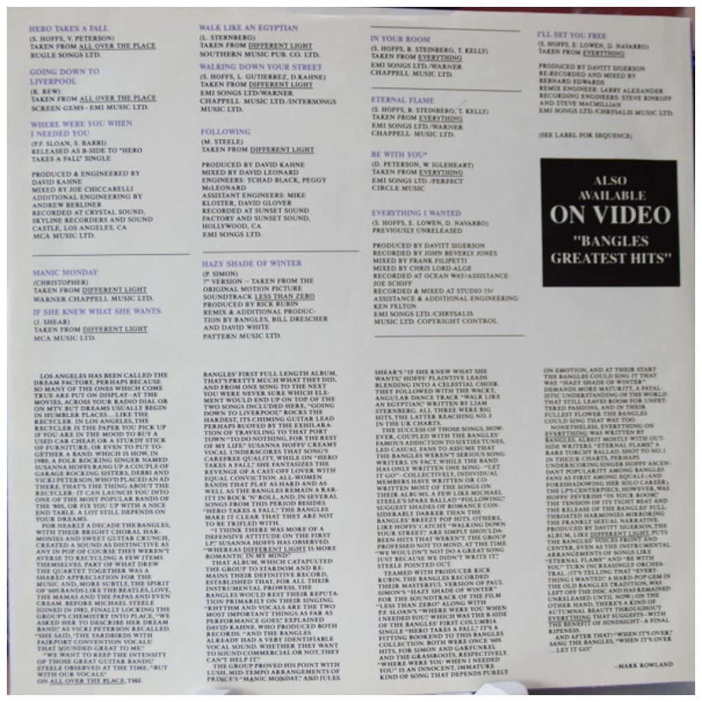 BANGLES - GREATEST HITS | VINILO USADO