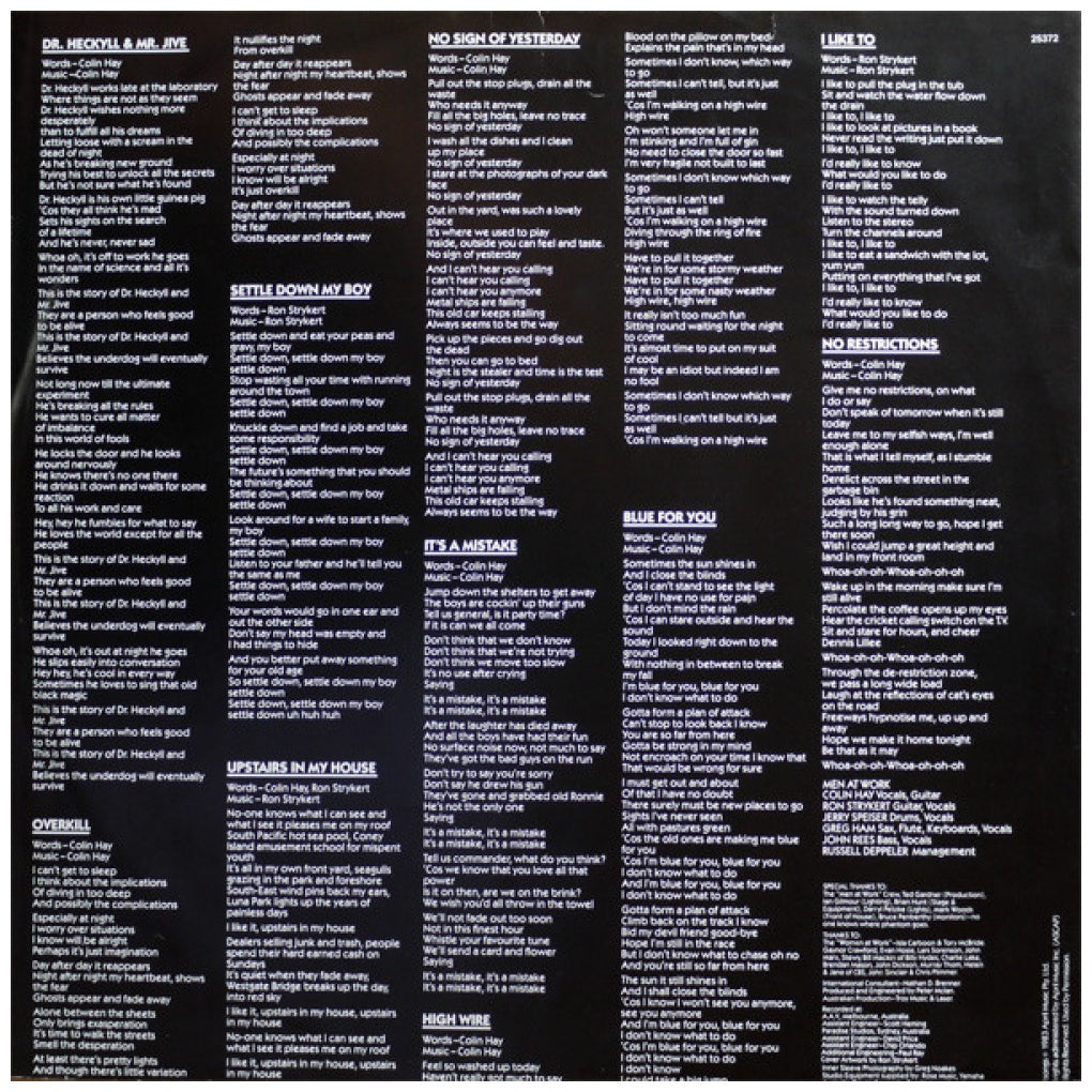 MEN AT WORK - CARGO | VINILO USADO