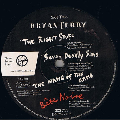 BRYAN FERRY - BETE NOIRE | VINILO USADO