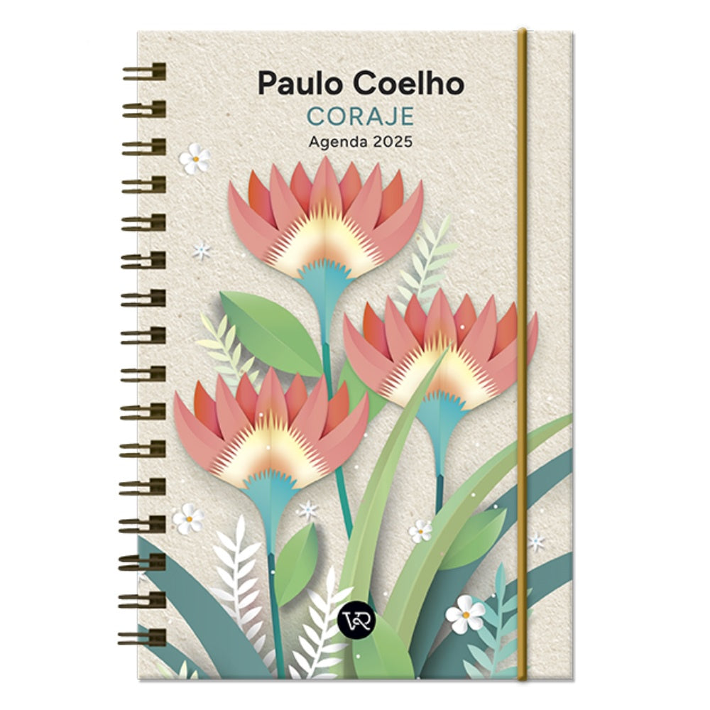 AGENDA PAULO COELHO 2025 - ANILLADA: CORAJE / FLORES FUCSIA (TAPA RUSTICA) - PAULO COELHO | LIBRO