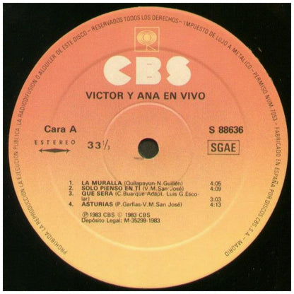 VICTOR MANUEL Y ANA BELEN - EN VIVO (2LP) | VINILO USADO