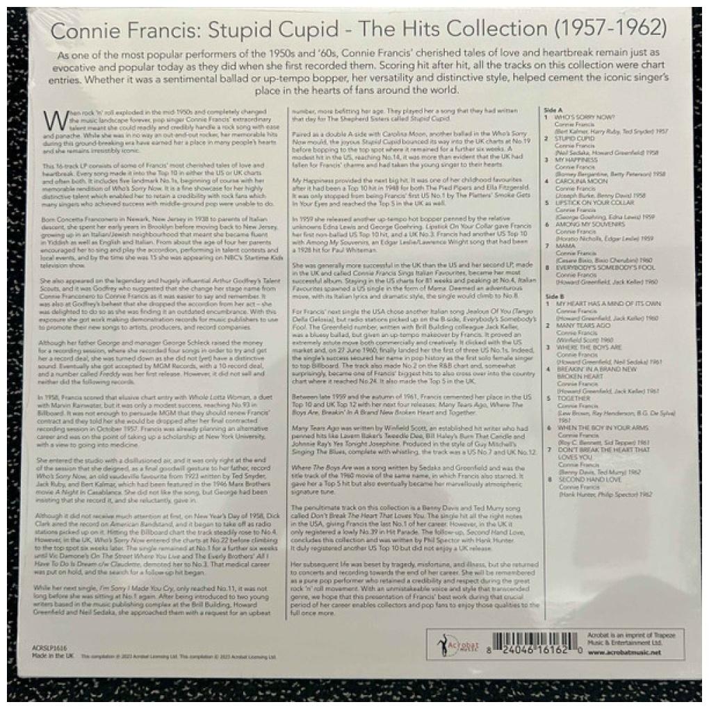 CONNIE FRANCIS - STUPID CUPID: HITS COLLECTION 1957-1962 | VINILO