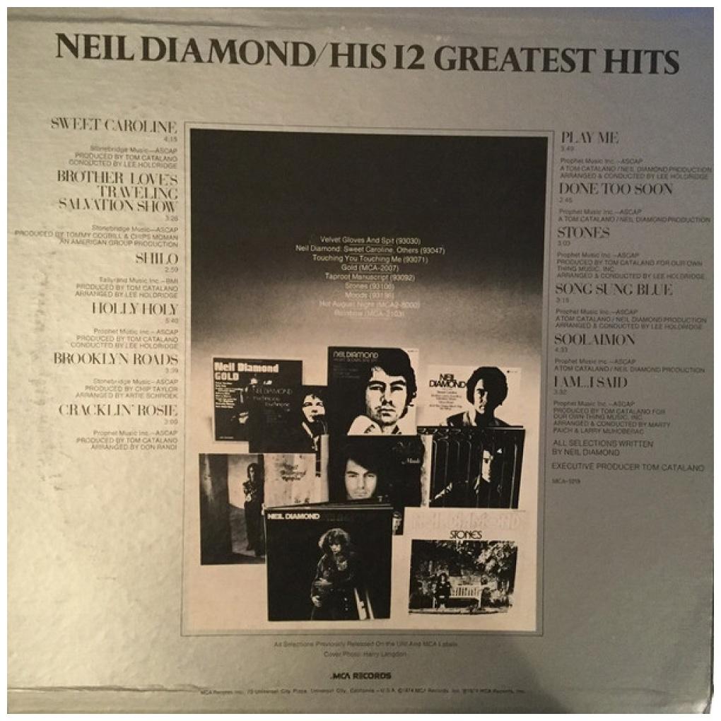 NEIL DIAMOND - HIS 12 GREATEST HITS | VINILO USADO