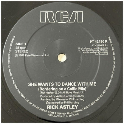 RICK ASTLEY - SHE WANTS TO DANCE WITH ME | 12" MAXI SINGLE VINILO USADO