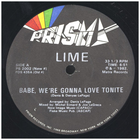 LIME - BABE, WE'RE GONNA LOVE TONIGHT/YOU'RE MY MAGICIAN | 12'' MAXI SINGLE USADO