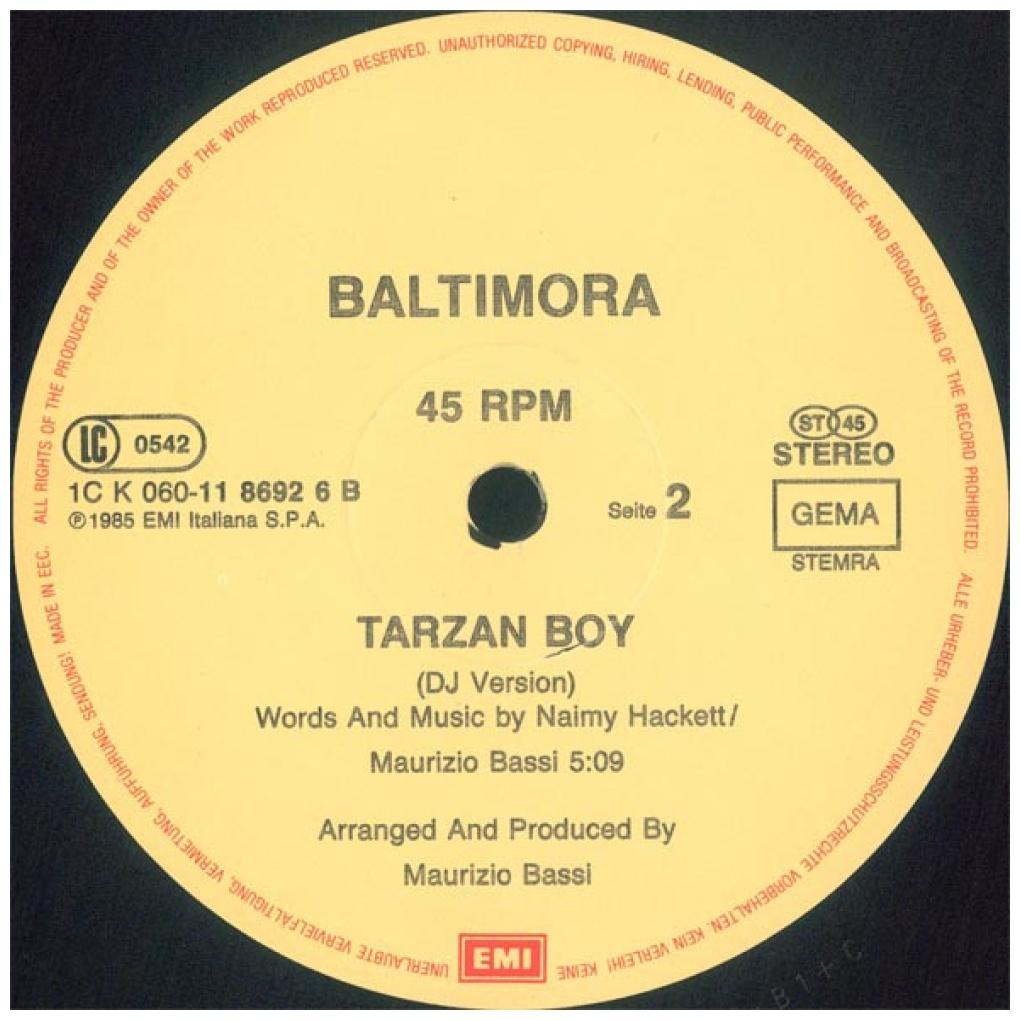 BALTIMORA - TARZAN BOY | 12'' MAXI SINGLE USADO