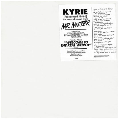 MR. MISTER - KYRIE (ACAPELLA END) (PROMO COPY) | 12'' MAXI SINGLE USADO