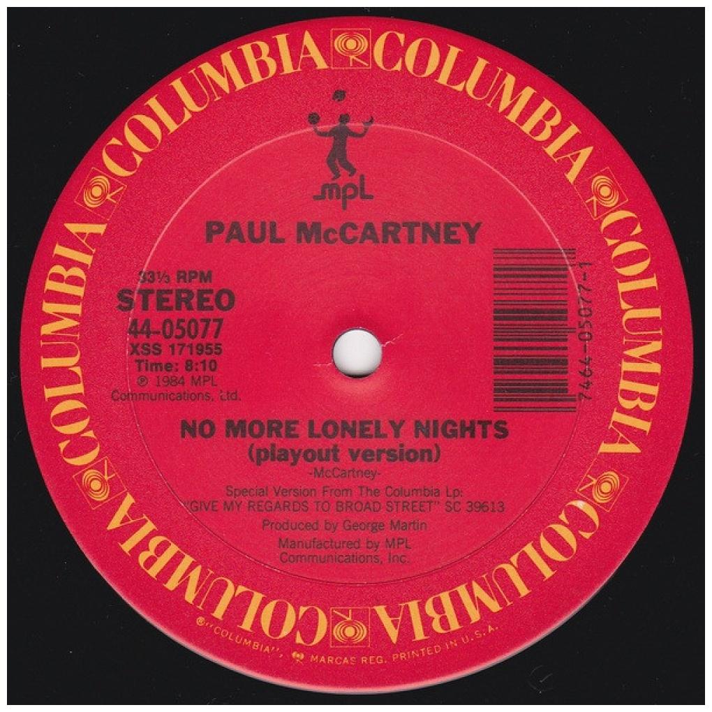 PAUL McCARTNEY - NO MORE LONELY NIGHTS/SILLY LOVE SONGS (PROMO COPY) | 12'' MAXI SINGLE USADO