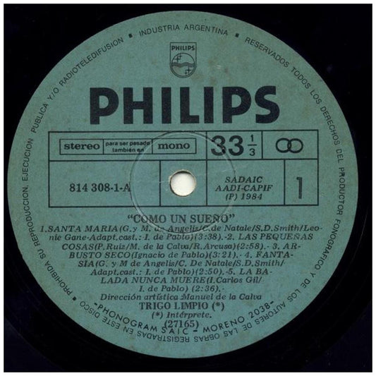 TRIGO LIMPIO - COMO UN SUEÑO | VINILO USADO