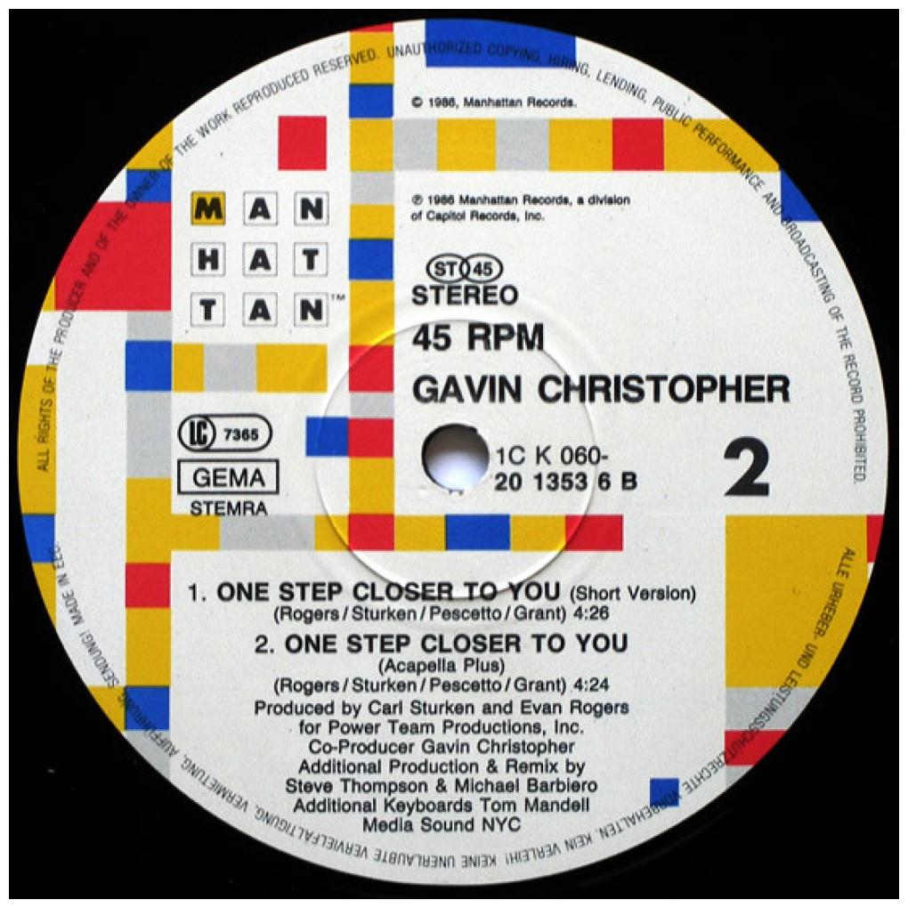 GAVIN CHRISTOPHER - ONE STEP CLOSER TO YOU | 12'' MAXI SINGLE USADO