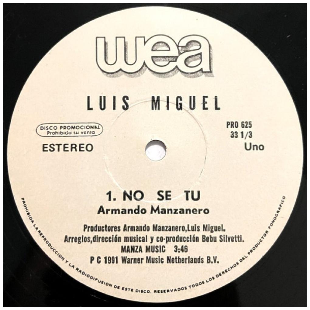 LUIS MIGUEL - NO SE TU (PROMO COPY) | 12" MAXI SINGLE VINILO USADO