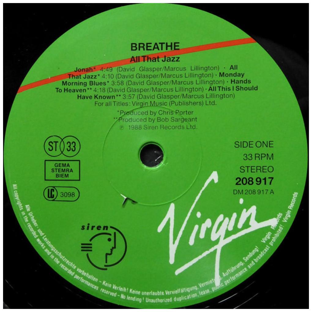 BREATHE - ALL THAT JAZZ | VINILO USADO