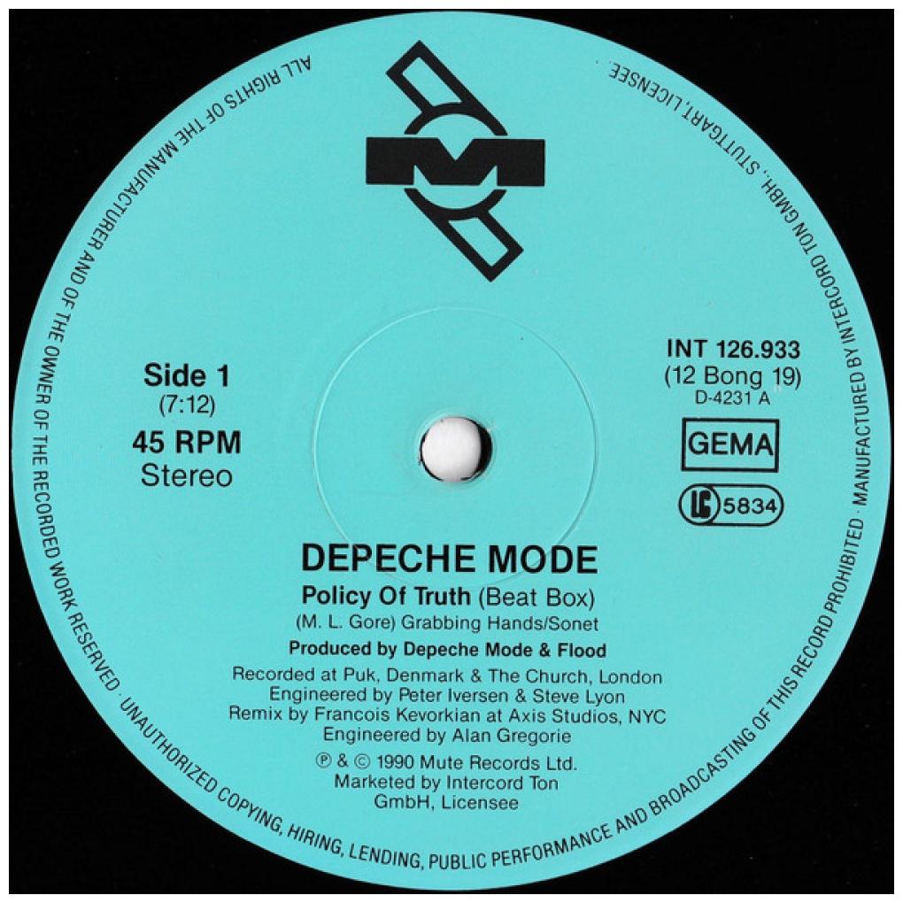 DEPECHE MODE - POLICY OF TRUTH (BEAT BOX) | 12" MAXI SINGLE VINILO USADO