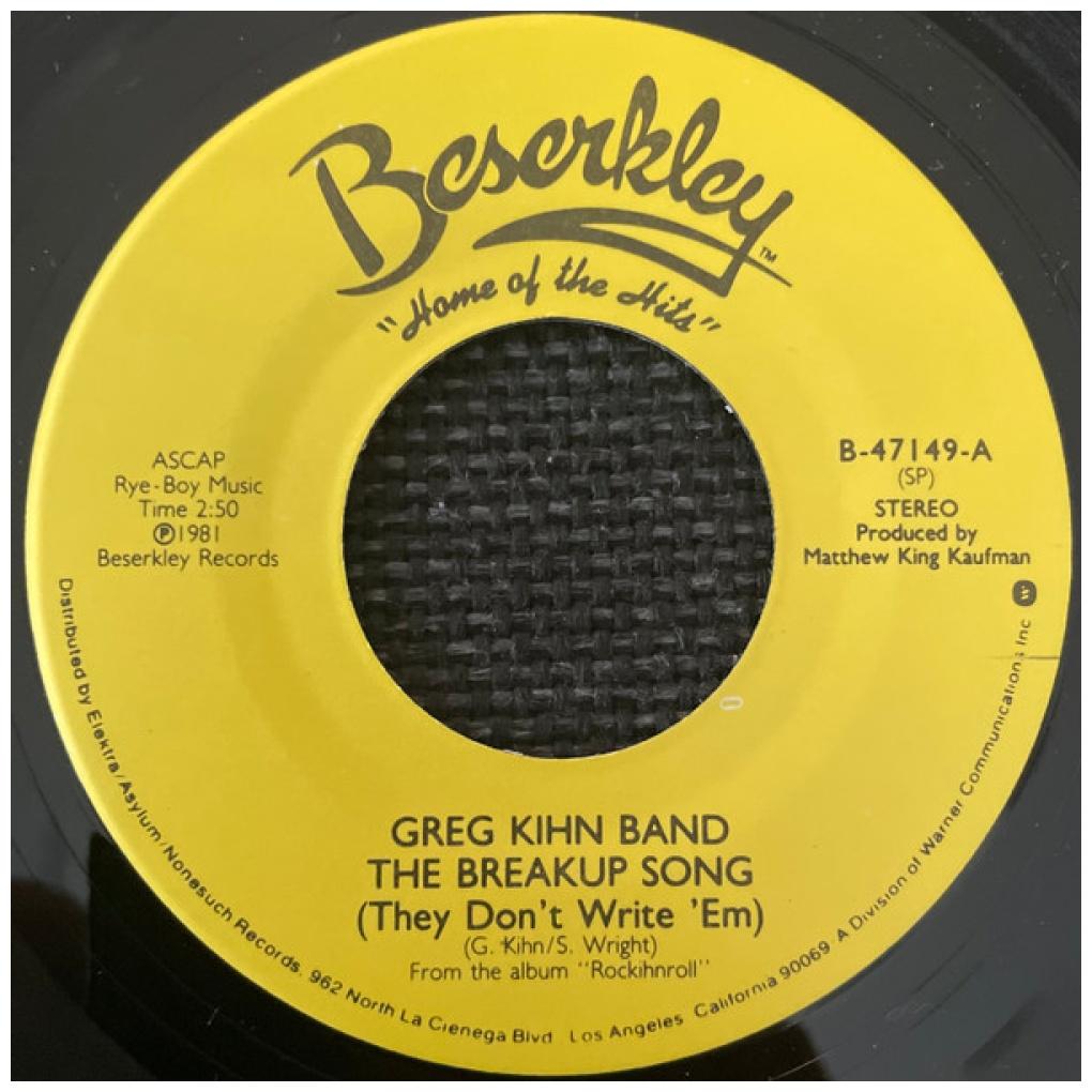 GREG KIHN BAND - THE BREAKUP SONG | 7" SINGLE USADO