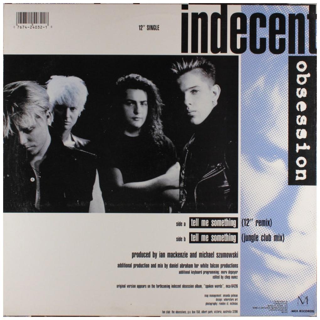 INDECENT OBSESSION - TELL ME SOMETHING (PROMO COPY) | 12'' MAXI SINGLE USADO