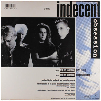 INDECENT OBSESSION - TELL ME SOMETHING (PROMO COPY) | 12'' MAXI SINGLE USADO