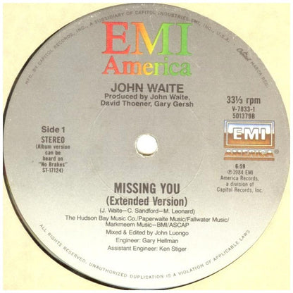JOHN WAITE - MISSING YOU (PROMO COPY) | 12'' MAXI SINGLE USADO