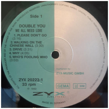 DOUBLE YOU - WE ALL NEED LOVE | VINILO USADO