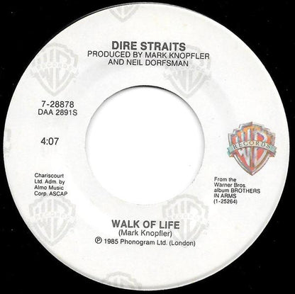 DIRE STRAITS - WALK OF LIFE | 7" SINGLE VINILO USADO