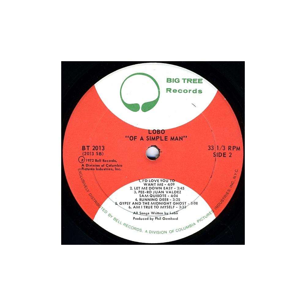 LOBO - OF A SIMPLE MAN  | VINILO USADO
