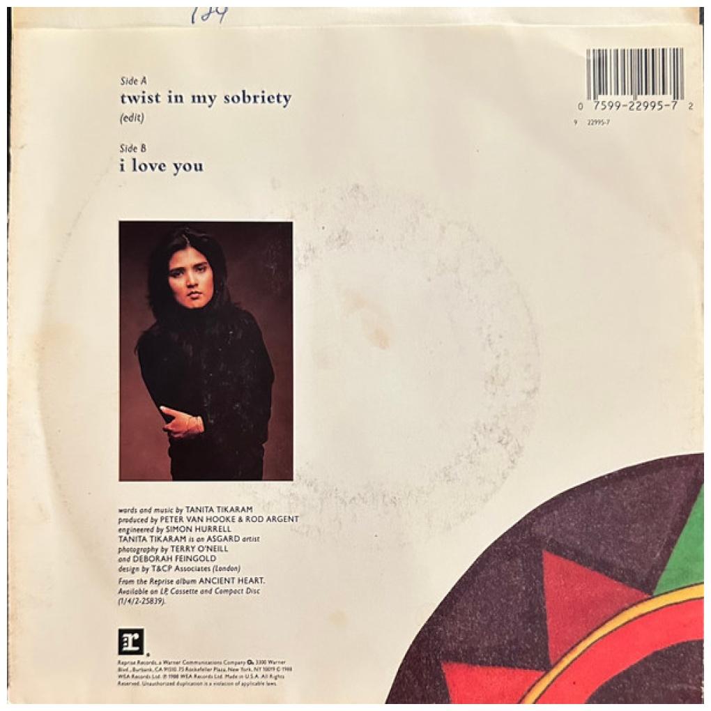 TANITA TIKARAM - TWISTIN MY SOBRIETY | 7" SINGLE USADO
