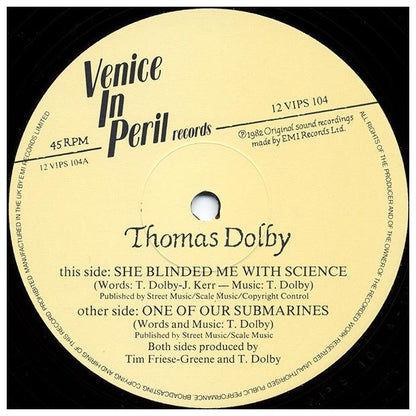 THOMAS DOLBY - SHE BLINDED WITH ME SCIENCE | 12 MAXI SINGLE USADO