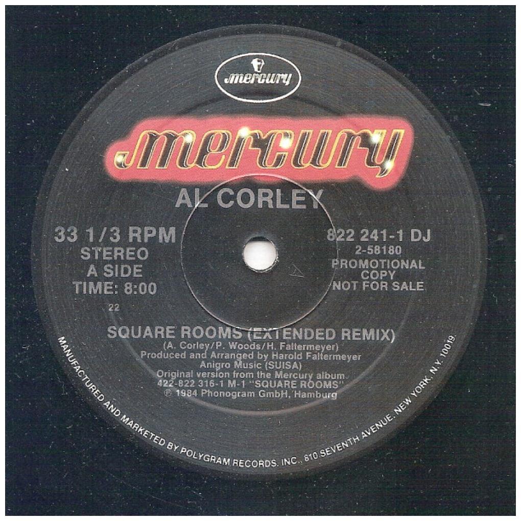 AL CORLEY - SQUARE ROOMS (PROMO COPY) | 12" MAXI SINGLE VINILO USADO