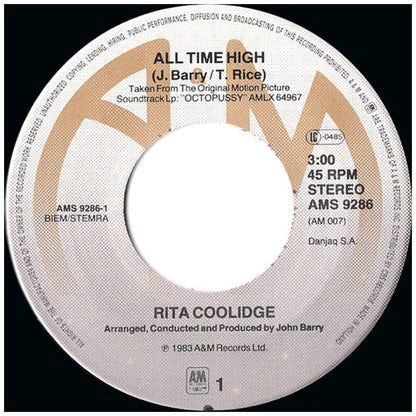 RITA COOLIDGE - ALL TIME HIGH | 7" SINGLE USADO