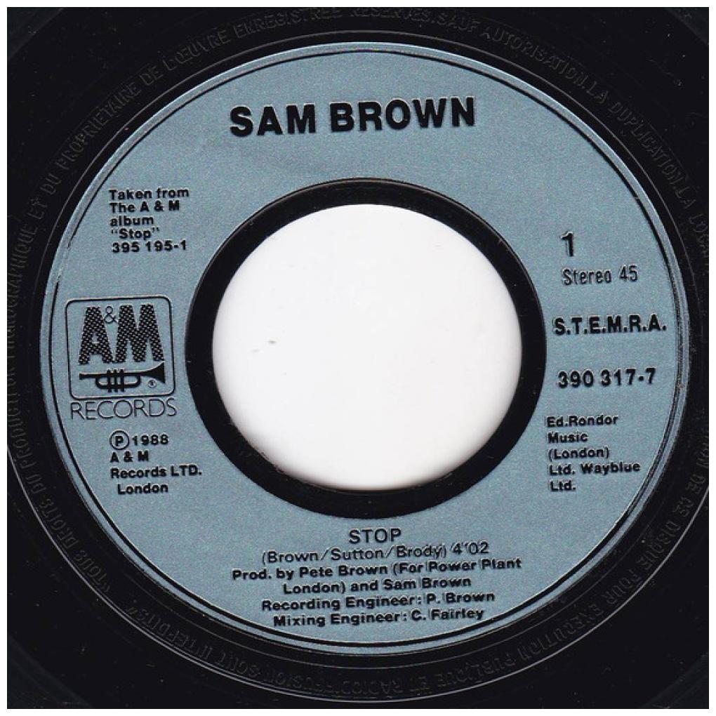 SAM BROWN - STOP! | 7" SINGLE USADO