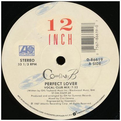 COMPANY B - PERFECT LOVER NUEVO/SELLADO | 12'' MAXI SINGLE USADO