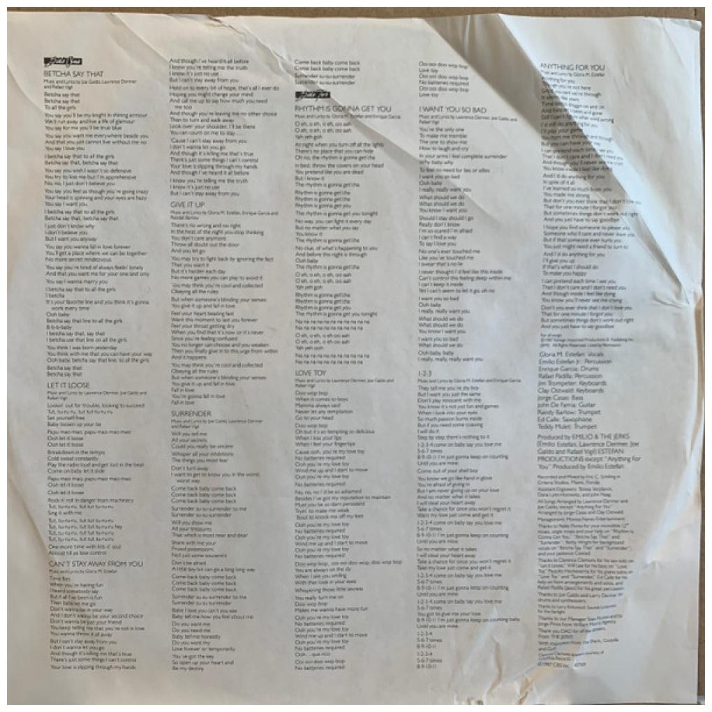 GLORIA ESTEFAN AND MIAMI SOUND MACHINE - LET IT LOOSE | VINILO USADO