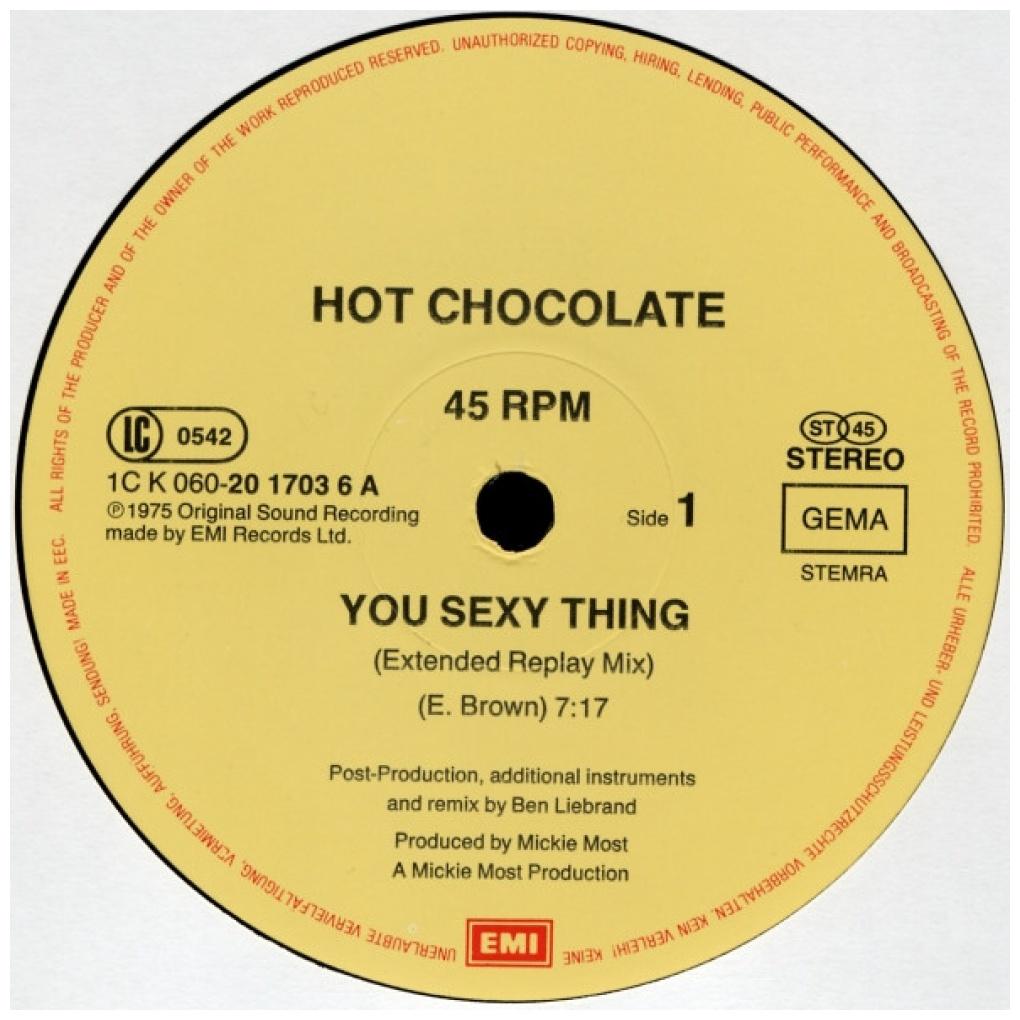 HOT CHOCOLATE - YOU SEXY THING (BEN LIEBRAND MIX) | 12" MAXI SINGLE VINILO USADO