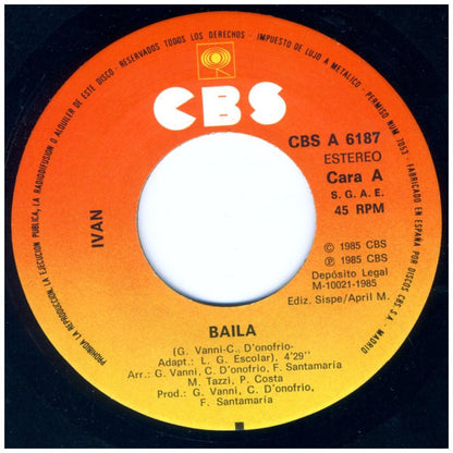 IVAN - BAILA | 7" SINGLE USADO