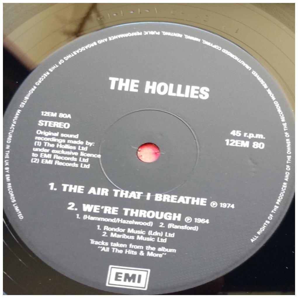 HOLLIES - THE AIR THAT I BREATHE | 12" MAXI SINGLE VINILO USADO